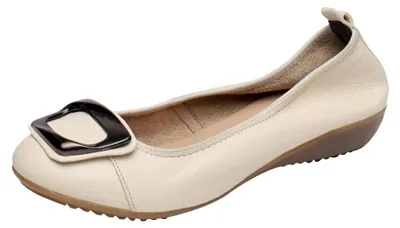 Productafbeelding van Solidchoice - Dames Ballerina's van Echt Leer voor Comfort