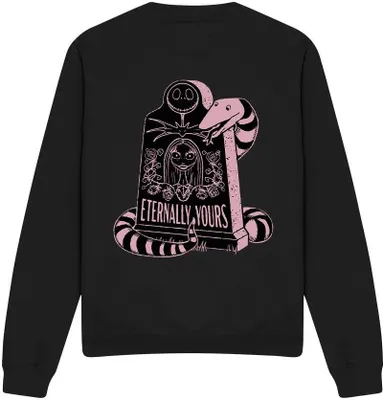 Obrázek produktu pro The Nightmare Before Christmas - "Eternally Yours" Sweatshirt für Herren/Damen Uni - Valentinstag TV3997 (L) (Schwarz)