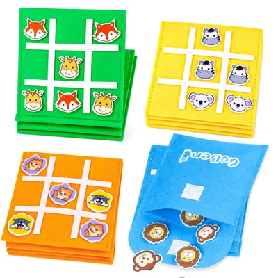 Tic Tac Toe Set, 16 Stück, strategisches Brettspiel für Kinder