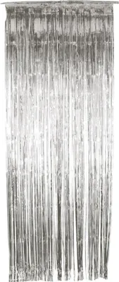 Produktbild von Smiffys - Schimmer - Vorhänge SM145 (Vorhanglänge: 243,84 cm x Vorhangbreite: 91,44 cm) (Silber)