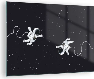 Produktbild von Bilder auf glas - Einteilig - Cartoon Astronauten Kosmos - 70x50cm - Glasbilder - Wandbilder - Bilder - zum Aufhängen bereit - Wanddekoration aus Glas - Glas Bilder - Wandbild auf Glas - GAA70x50-4867