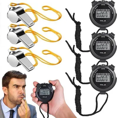 Obrázek produktu pro Přenosné digitální stopky z nerezové oceli s funkcí měření rychlosti pro běh a plavání