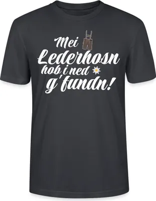 Produktbild von Spreadshirt Bayern Lederhose Ersatz Volksfest Trachtenshirt Uni Bio T-Shirt, 3XL, Dunkles Graublau