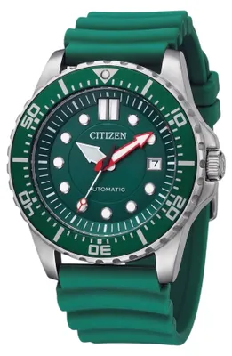 Image de Citizen Automatique, cadran vert, bracelet en caoutchouc, 43 mm