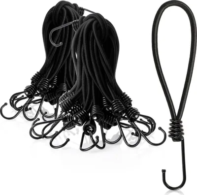Produktbild von COM-FOUR® 50x Premium Planenspanner mit Haken - Spanngummi für Banner, Plakate, Zelte, Planen, Pavillion - Zeltspanner für Camping - Gummispanner - Expanderschlinge