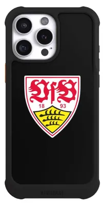 Produktbild von NIVOCASE Hülle für Apple iPhone 16 Pro Max  Stoßfeste Handyhülle NIVOmax Case Schwarz Offizielles Lizenzprodukt VfB Stuttgart Wappen