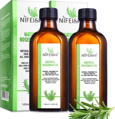 Immagine prodotto di Olio di rosmarino puro olio essenziale naturale cura dei capelli cura della pelle sopracciglia ciglia, 2x 100ml