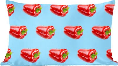 Produktbild von MuchoWow® Zierkissen Sofakissen Wohnzimmer Dekokissen 50x30 cm Paprika - Gemüse - Muster - Blau - Wohnzimmerdekoration - Polster mit Photo