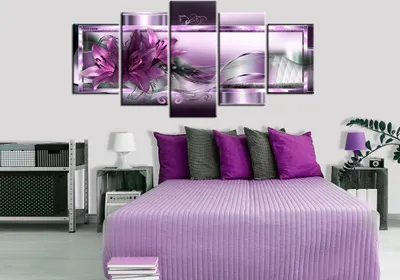 Image de Tableau acoustique Fleurs Abstrait 200 x 100 cm Tableaux Mousse acoustique Absorbeur acoustique haute performance Isolation acoustique Toile 5 pièces Tableau mural Acoustique intérieure Isolation acoustique b-C-0153-b-p