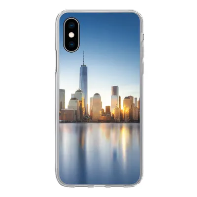Produktbild von MuchoWow® Handyhülle Schutzhülle Hülle für iPhone X New York - Skyline - Spiegelung Silikon Softcase Handy Hülle - Handyhülle