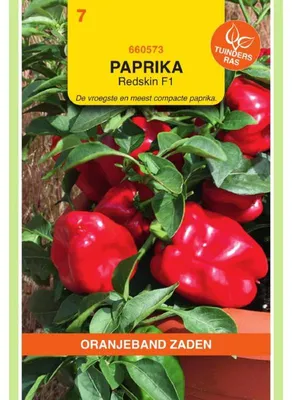 Productafbeelding van Oranje paprika 'Patio Redskin' F1 - 1 verpakking zaad