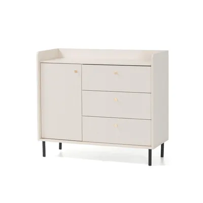 Produktbild von Kommode GLORIA Sideboard mit 3 Schubladen, 1 Tür, Sand Beige, Moderner Stil