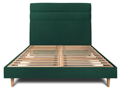 Obrázek produktu pro Postel s čalouněným čelem - sametová látka - 200 x 200 cm