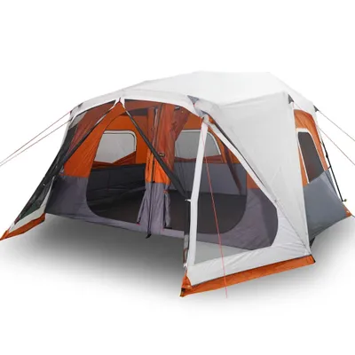Image de vidaXL Tente familiale avec LED 10 personnes gris clair orange Quick Release