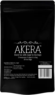 Zdjęcie produktu dla Herbata czarna z cukrem 50 torebek- AKERA. Doypack.