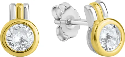 Produktbild von V Ohrstecker 925/- Sterling Silber 1,0cm Zirkonia weiß 360221927