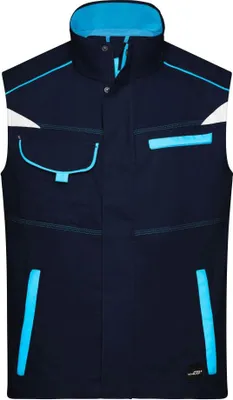 Produktbild von Workwear Vest - COLOR - navy/turquoise, Gr. XXL
