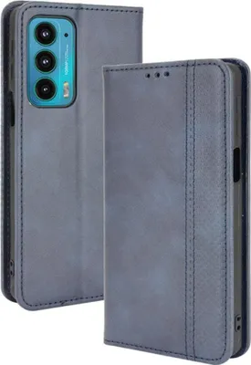Produktbild von Motorola Edge 20 Hülle - Coverup Vintage Style Klapphülle - Blau