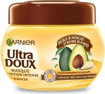 Image de Garnier Ultra Doux Avocat-Karite 300ml, Unisexe, cheveux secs, toutes les couleurs, 300 ml, Nutrition, brillance, huile d'avocat, beurre de karité