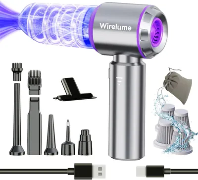 Produktbild von Kabelloser Handstaubsauger Auto 4-in-1, 25.000 Pa Mini Autostaubsauger mit Zyklon-Saugkraft, 3-Gang, wiederaufladbar & leicht für Tierhaare, Fahrzeuge