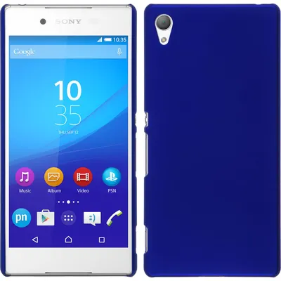 Produktbild von PhoneNatic Case kompatibel mit Sony Xperia Z3+ / Plus - Hülle blau gummiert Hard-case + 2 Schutzfolien
