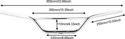 Produktbild von Universal Motorrad Modifikation Retro Lenker Drag Bar Ersatzteil 25mm/1in Silber