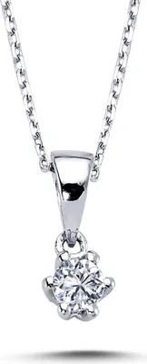 Produktbild von 0,13 Carat Diamant Solitär Anhänger 14 Karat Weißgold