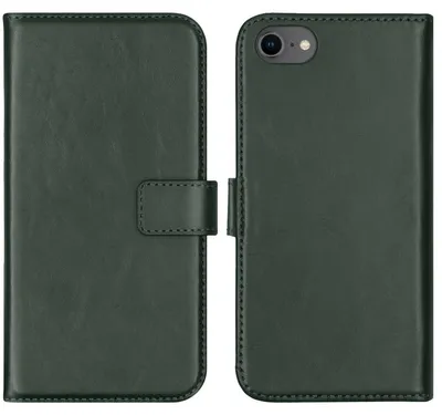 Imagen del producto de Funda de Cuero Auténtico tipo Libro para Apple iPhone SE (2022 / 2020) / 8 / 7 / 6(s) - Verde
