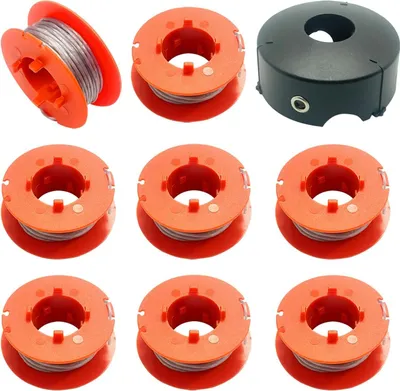 Produktbild von Bosch Rasentrimmer-Spule und Faden – Automatische Spule für Rasenmäher ART 23 26 30 – F016800175 (8 Spulen + 1 Kappe)