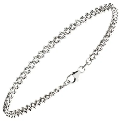 Produktbild von 4mm Armband Armkette aus 925 Silber rhodiniert 19cm Silberarmband Armschmuck