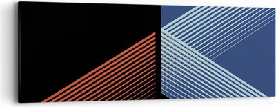 Produktbild von Bild auf Leinwand - Leinwandbild - Einteilig - Abstraktion Schwarz Blau - 90x30cm - Wand Bild - Wanddeko - Wandbilder - Leinwanddruck - Bilder - Wanddekoration - Leinwand bilder - AB90x30-4458
