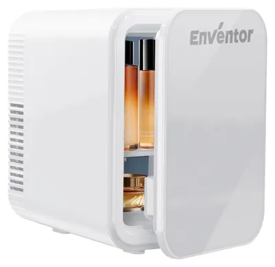 Immagine prodotto di Mini-frigorifero portatile, capacità 4 litri, bianco, con funzioni di raffreddamento e riscaldamento, alimentazione 12V/220V