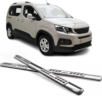 Image de Marchepieds Latéraux pour Peugeot Rifter 2018-2025 Acier Inoxydable Argent