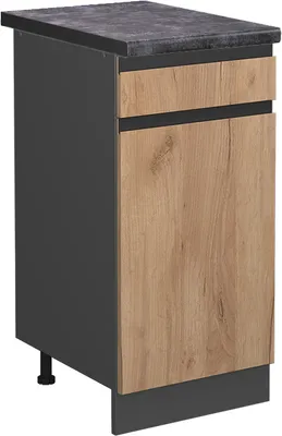Produktbild von Küchenunterschrank Vicco R-Line Goldkraft Eiche 40 cm  J-Shape, AP Anthrazit, Model 46342