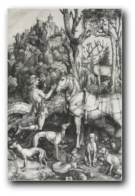 Produktbild von Kunstdruck „Heiliger Eustachius“ von Albrecht Dürer – 60×90 cm – ungerahmt