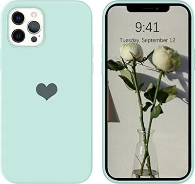 Immagine prodotto di Custodia In Silicone Per Apple Iphone 12 Pro Max Verde Menta Cuore A2342