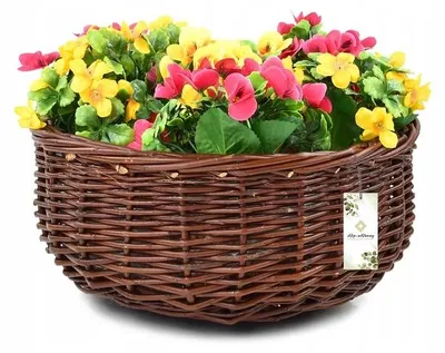 Produktbild von Sklep Wiklinowy Runder Weidenkorb Blumenkübel 29 cm Natur