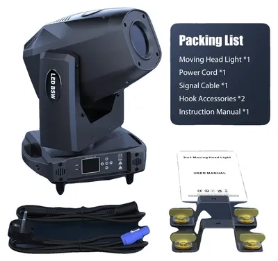 Image de Projecteur à tête mobile, LED 200W, contrôle DMX, prise secteur européenne