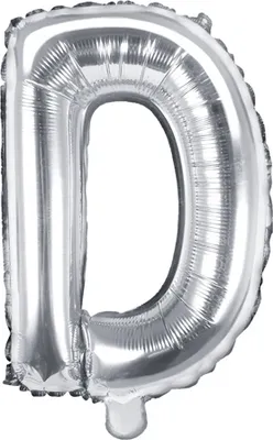 Zdjęcie produktu dla Balon foliowy Litera D, 35cm, Srebrna