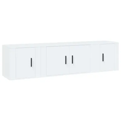 Produktbild von vidaXL 3-tlg. TV-Schrank-Set Weiß Holzwerkstoff