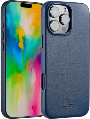 Produktbild von Accezz MagSafe Leather Backcover iPhone 16 Pro Max - Nightfall Blue