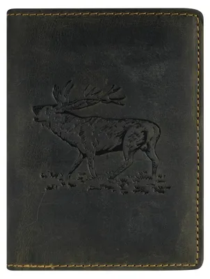 Produktbild von GREENBURRY Geldbörse Vintage Animal Collection Wallet Olive Stag dunkelgrün