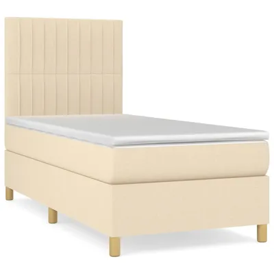 Produktbild von Boxspringbett mit Matratze Creme 100x200 cm Stoff