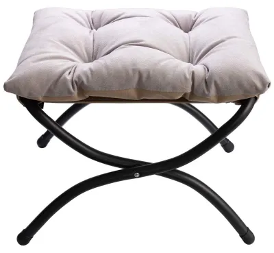 Productafbeelding van Opklapbare voetenbank, met metalen poten, stoffen bekleding, 47x36x36 cm, geschikt voor de woonkamer
