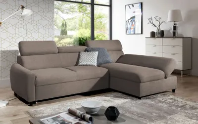 Produktbild von AX LIVING Klein Sofa mit Schlaffunktion Olettio Mini 260 cm Braun R