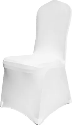 Produktbild von Universal Weiße Stuhlhussen - 50er Pack Stuhlüberzug aus Polyester und Elasthan - Eleganter Stuhlschutz - Stuhlbezug Husse Stuhlschutz elastisch