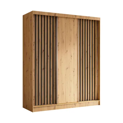 Produktbild von AX LIVING Cabinio Kleiderschrank 180 cm – Artisan Eiche mit Schwarz