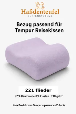 Produktbild von Kissenbezug passend für TEMPUR Reisekissen 25 x 31 x 10/7 cm – Baumwolle Elasthan, KI-generiertes Bild