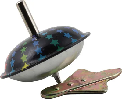 Produktbild von Blechspielzeug - Kreisel mit Rakete - Blechkreisel Modell 03