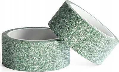 Produktbild von Selbstklebendes Glitzerband 15 mm x 3 m /2 Stück/ Grün 254022